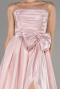 Powder Color Strapless Slit Long Ball Gown ABU4015