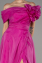 Fuchsia Off The Shoulder Slit Ball Gown Dress ABU4044