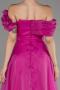 Fuchsia Off The Shoulder Slit Ball Gown Dress ABU4044