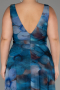 Oil Green Sleeveless Printed Chiffon Plus Size Prom Dress ABU4050