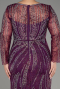 Plum Long Sleeve Stone Guipure Plus Size Evening Gown ABU4052
