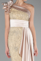 Gold One Shoulder Glitter Long Evening Gown ABU4059