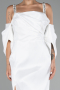 White Slit Long Plus Size Evening Dress ABU3921
