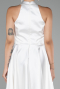 Short White Satin Party Dress ABK2112