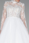 White Long Sleeve Embroidered Plus Size Helen Wedding Dress ABG096