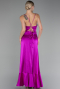 Fuchsia Front Short Back Long Satin Prom Gown ABO135