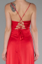 Red Front Short Back Long Satin Prom Gown ABO135