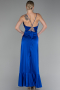 Sax Blue Front Short Back Long Satin Prom Gown ABO135