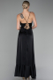 Black Front Short Back Long Satin Prom Gown ABO135