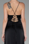 Black Front Short Back Long Satin Prom Gown ABO135