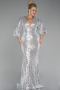 Long Beige Plus Size Evening Dress ABU900