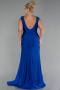 Sax Blue Long Formal Plus Size Dress ABU3737
