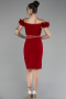Red Boat Neck Short Cocktail Dress ABK2120