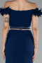 Navy Blue Boat Neck Short Cocktail Dress ABK2120