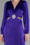 Purple Long Sleeve Cut Out Satin Evening Dress ABU4177