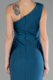 Oil Green One Shoulder Slit Long Evening Dress ABU4116