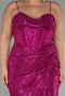 Fuchsia Long Scaly Plus Size Evening Dress ABU3322