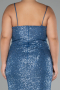 Indigo Long Scaly Plus Size Evening Dress ABU3322