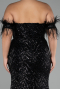 Long Black Plus Size Evening Dress ABU4149