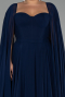 Long Navy Blue Chiffon Formal Plus Size Dress ABU4161