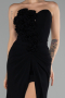 Black Strapless Slit Long Prom Gown ABU4213