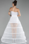 White Tarlatan Evening Dresses ABN0005