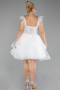 Short White Plus Size Engagement Dress ABK2087