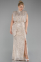 Mink Long Scaly Plus Size Evening Dress ABU3115
