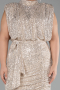 Mink Long Scaly Plus Size Evening Dress ABU3115