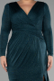 Long Emerald Green Plus Size Evening Dress ABU3544