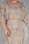 Beige Long Plus Size Engagement Dress ABU3732