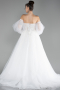 White Strapless Long Plus Size Wedding Dress ABG112