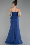 Navy Blue Strapless Slit Long Prom Gown ABU4247