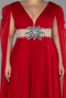 Long Red Plus Size Engagement Dress ABU4259
