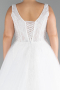 White Sleeveless Embroidered Long Plus Size Wedding Dress ABG017