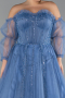 Long Indigo Plus Size Haute Couture Dress ABU3617