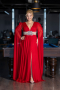 Long Red Plus Size Engagement Dress ABU4259