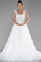 White Embroidered Top Long Plus Size Wedding Dress ABG109