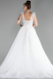 White Embroidered Top Long Plus Size Wedding Dress ABG109
