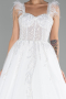 White Embroidered Top Long Plus Size Wedding Dress ABG109