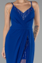 Sax Blue Straps Long Evening Gown ABU4299