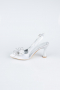 Silver Satin Evening Shoe MJS4100