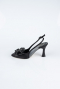 Black Satin Evening Shoe MJS4100