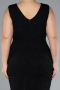 Midi Black Plus Size Evening Dress ABK1492