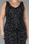 Black Sleeveless Stoned Long Plus Size Prom Gown ABU4008