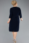 Navy Blue Midi Plus Size Evening Dress ABK1621