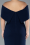 Long Navy Blue Plus Size Evening Gown ABU3945