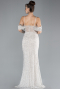 Beige Slit Long Stone Prom Gown ABU4394