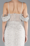Beige Slit Long Stone Prom Gown ABU4394