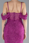 Fuchsia Slit Long Stone Prom Gown ABU4394
